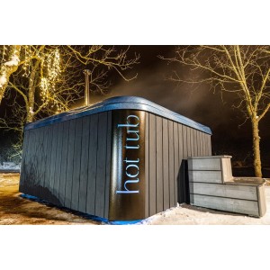 MOJODAS Badefass Badezuber 245 x 245 mm HOTTUB mit Acryl-Schale Modell MacauXL