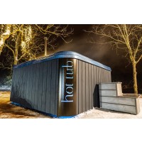 MOJODAS Badefass Badezuber 245 x 245 mm HOTTUB mit Acryl-Schale Modell MacauXL