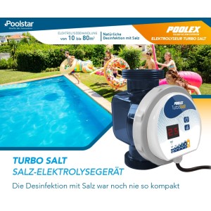 Poolex Turbo Salt 300 Salzelektrolyse Turbosalt Pool bis 30m³ Desinfektion o. Chlor